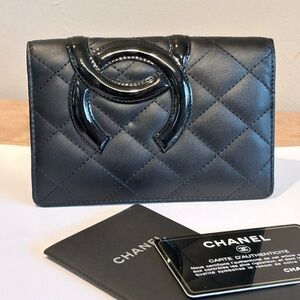 Authentic CHANEL Black Quilted Women's planner | wallet